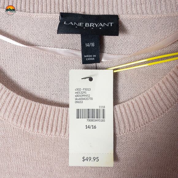 Lane Bryant Tunic Pullover Sweater Pink Long Sleeve Knit Women's 14/16 - Picture 11 of 11